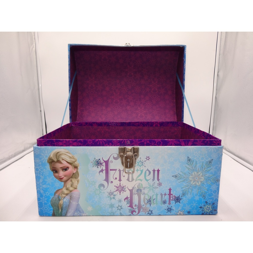 Disney Frozen Elsa Toy Storage Chest Trunk Blue Purple Frozen Heart Elsa Graphic